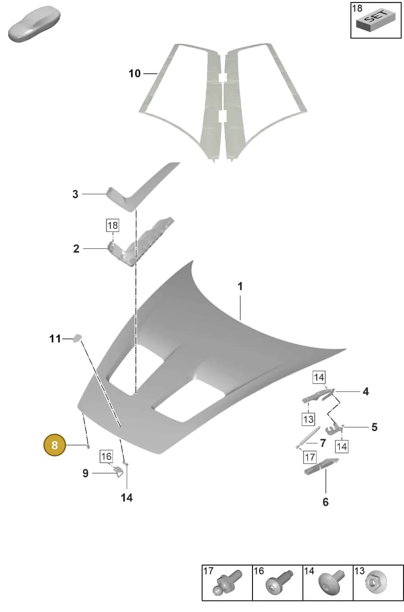 9P1823499 — Porsche 911 (2021-2022) diagram p59803010, position 8