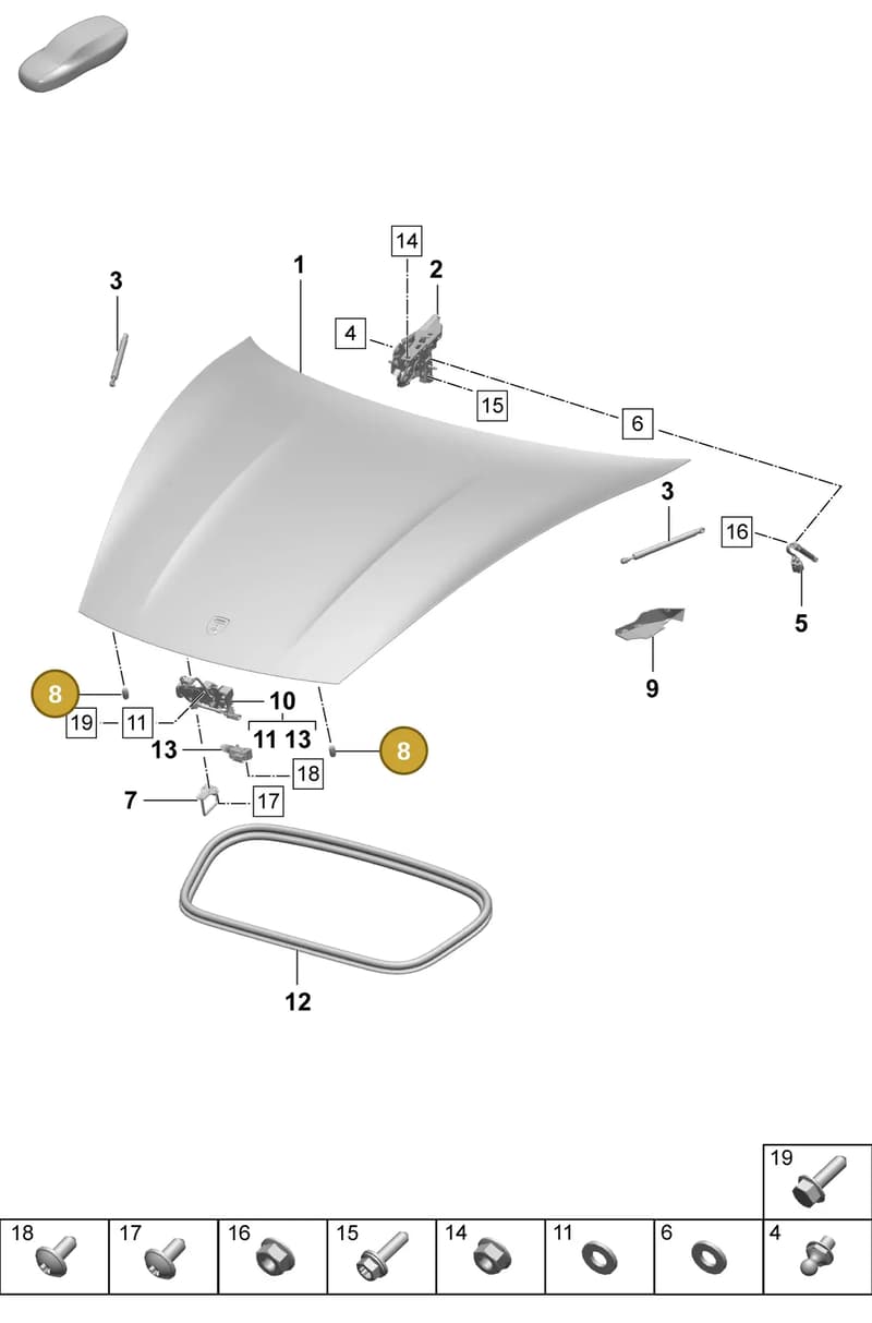 9P1823499 — Porsche Taycan Sport Turismo (2023-2025) diagram p64803000, position 8