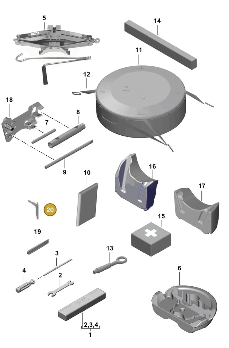 9P1825263 — Porsche Boxster Spyder (2019-2020) diagram p54001000, position 20