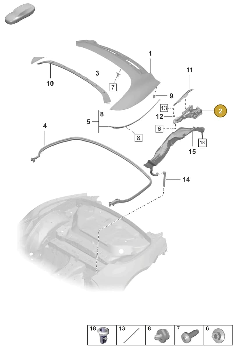 9P1825308Y — Porsche 911 (2020-2022) diagram p57811060, position 2