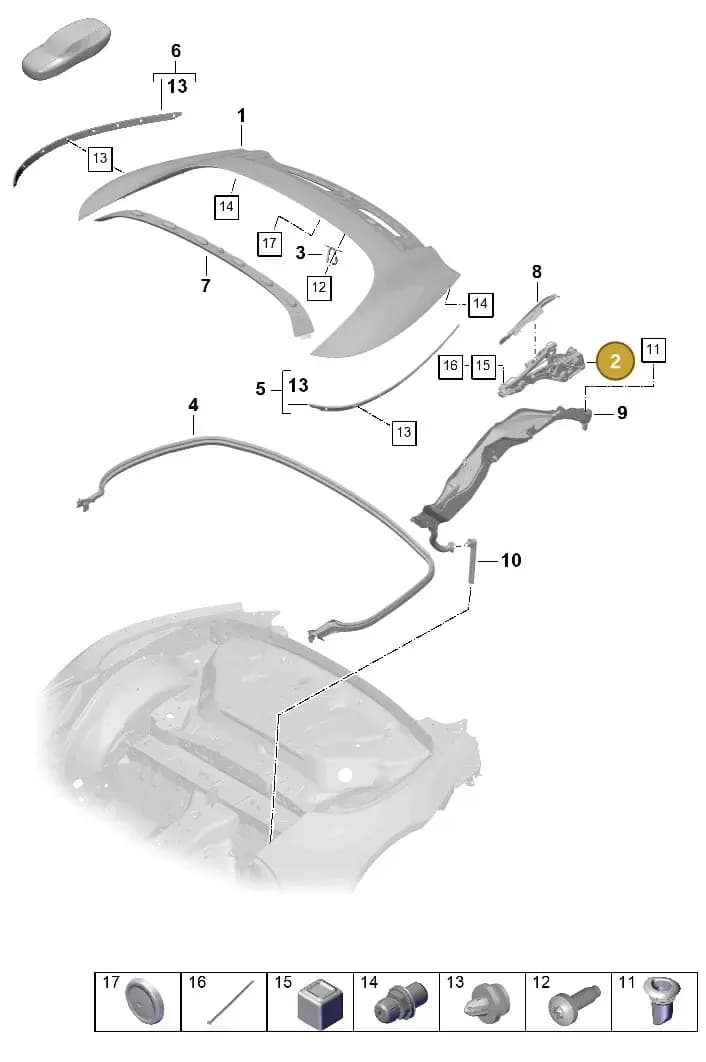 9P1825308Y — Porsche 911 (2024-2025) diagram p63811060, position 2