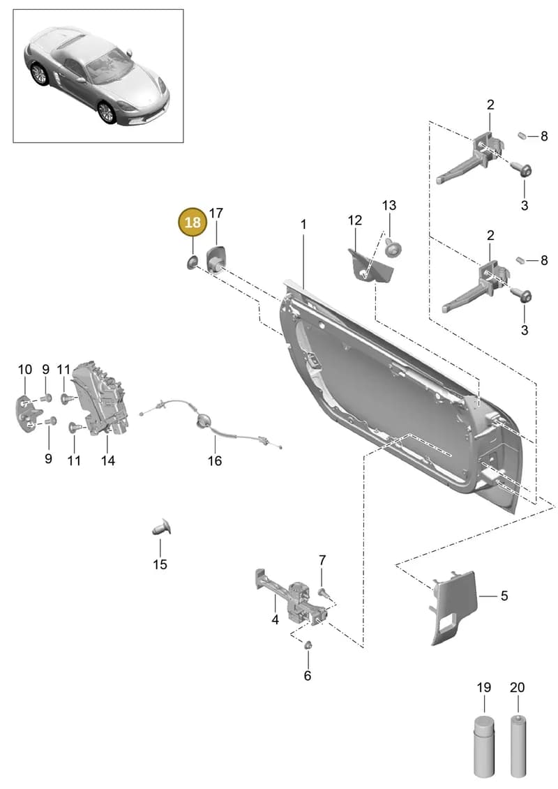 9P1837111A1E0 — Porsche Boxster (2016-) diagram p48804000, position 18