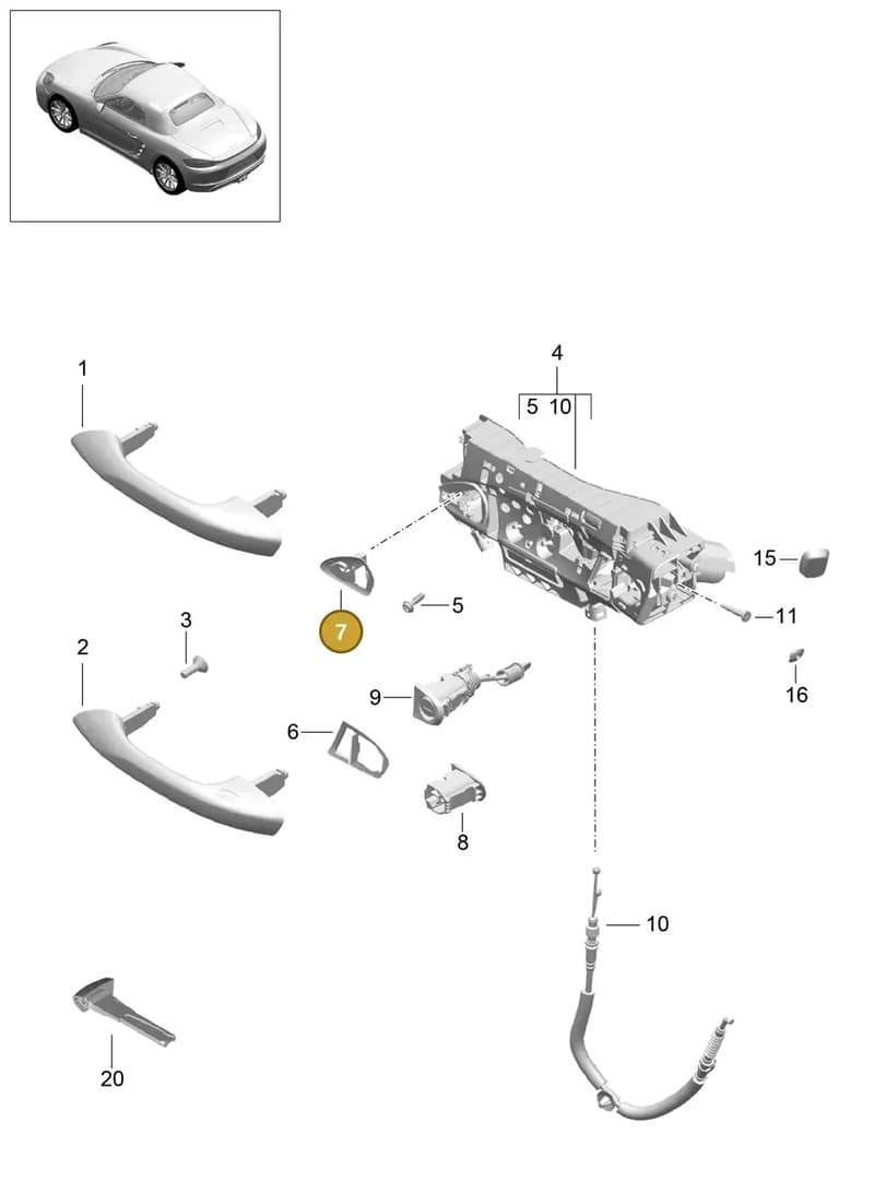 9P1837162 — Porsche Boxster (2016-2019) diagram p48804020, position 7