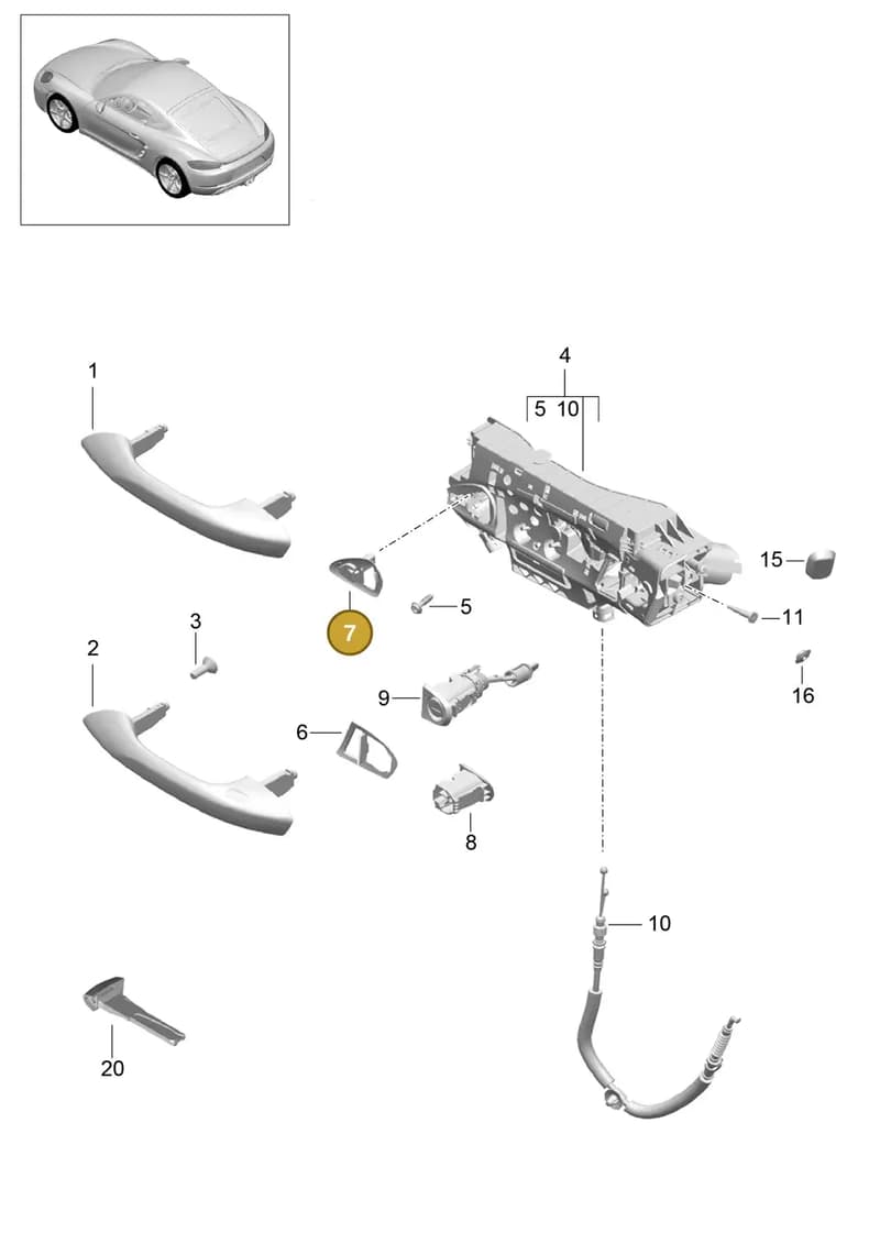 9P1837162 — Porsche Cayman (2016-2019) diagram p50804020, position 7