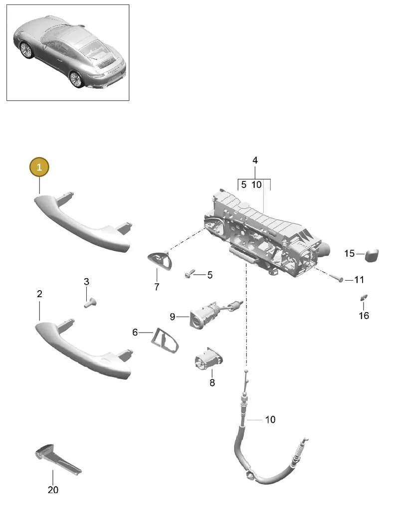 9P1837165Y — Porsche 911 (2016-2019) diagram p47804020, position 1