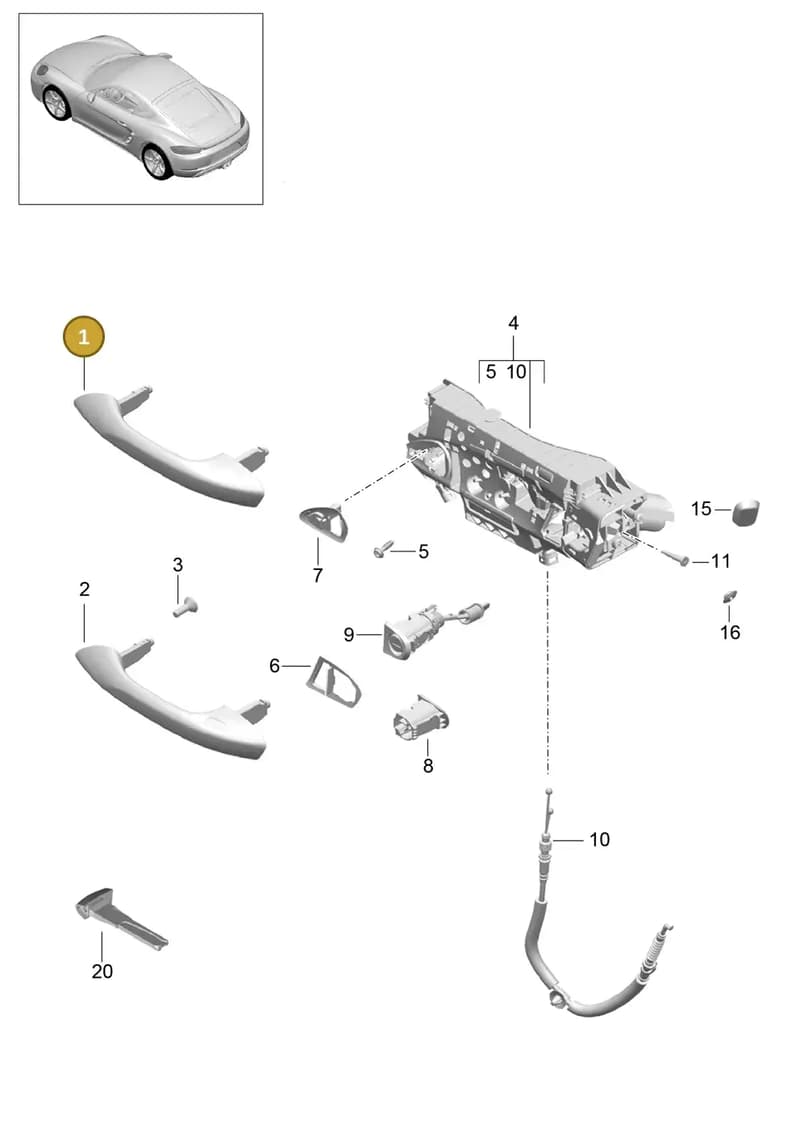 9P1837165Y — Porsche Cayman (2016-2019) diagram p50804020, position 1