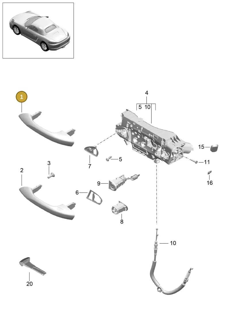 9P1837166Y — Porsche Boxster (2016-2019) diagram p48804020, position 1