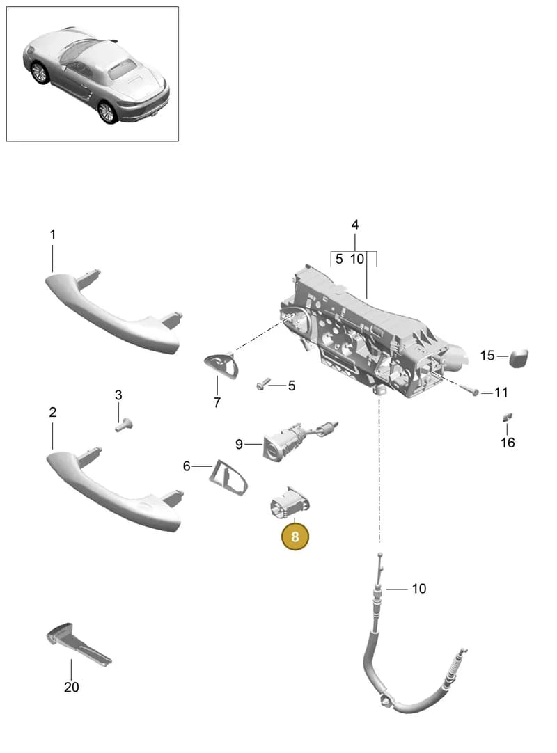 9P1837469 — Porsche Boxster (2016-2019) diagram p48804020, position 8
