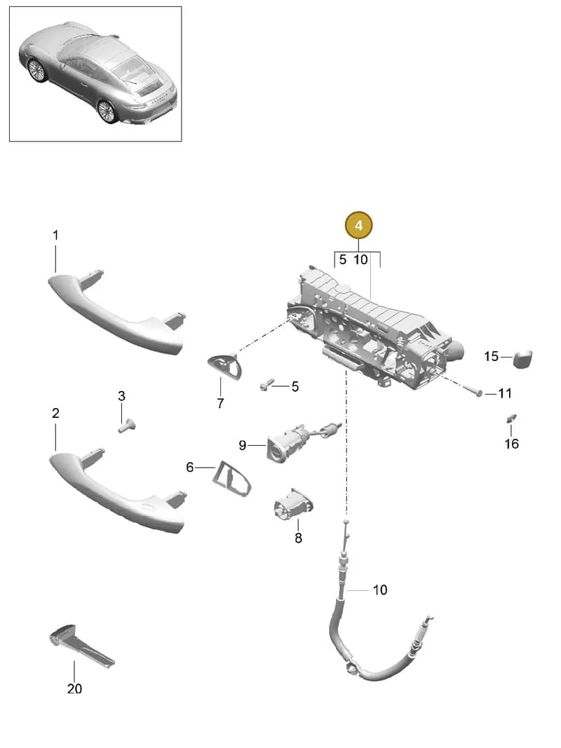 9P1837886C — Porsche 911 (2016-2019) diagram p47804020, position 4