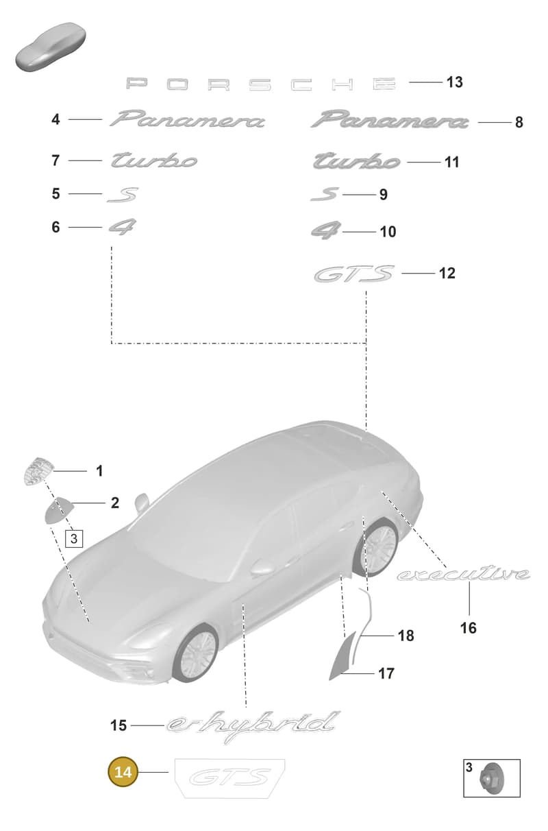 9P1853155 — Porsche Panamera (2020-2023) diagram p58810000, position 14