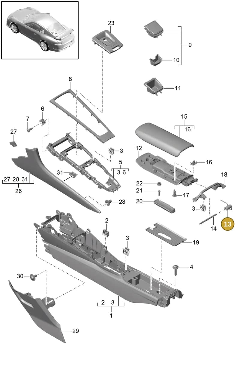 9P18574791E0 — Porsche 911 (2013-2020) diagram p41809020, position 13