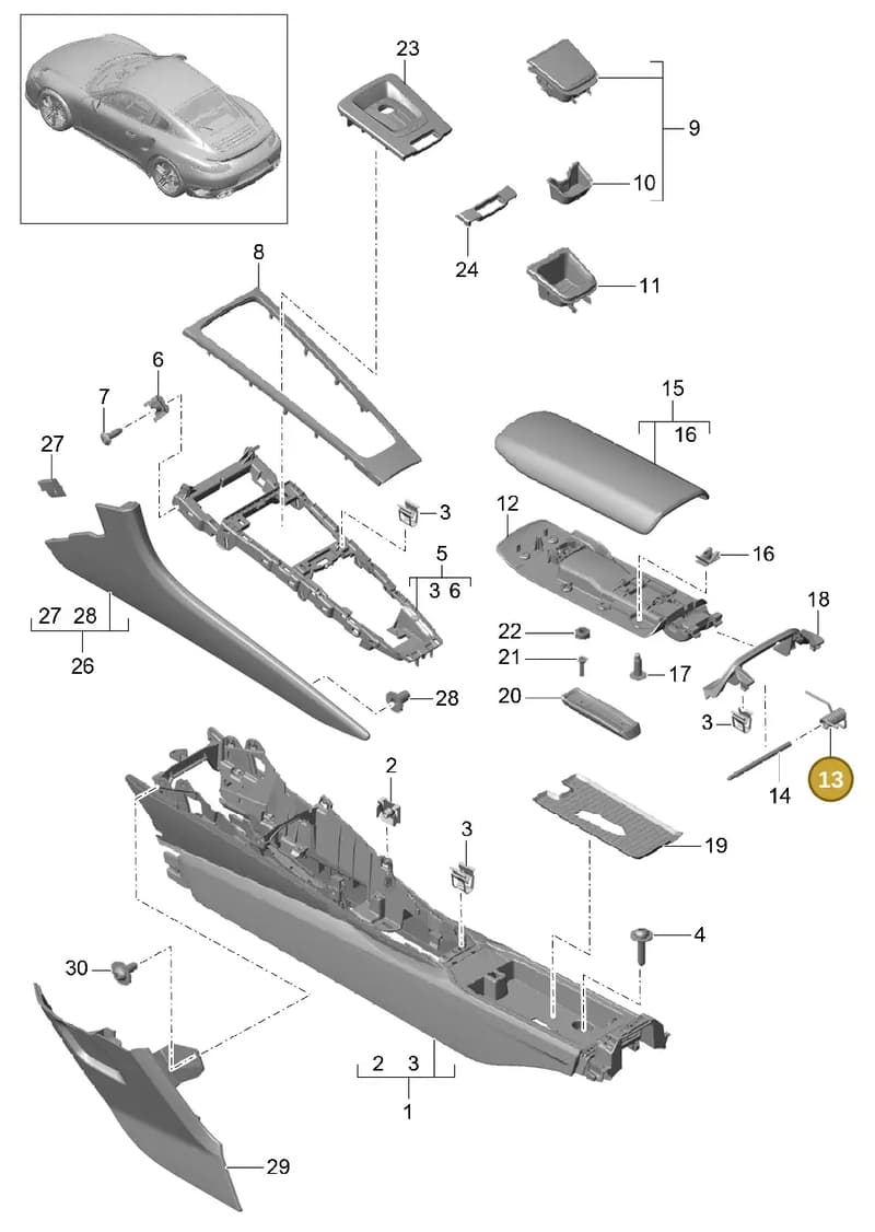 9P18574791E0 — Porsche GT2 RS Clubsport (2013-2020) diagram p42809020, position 13