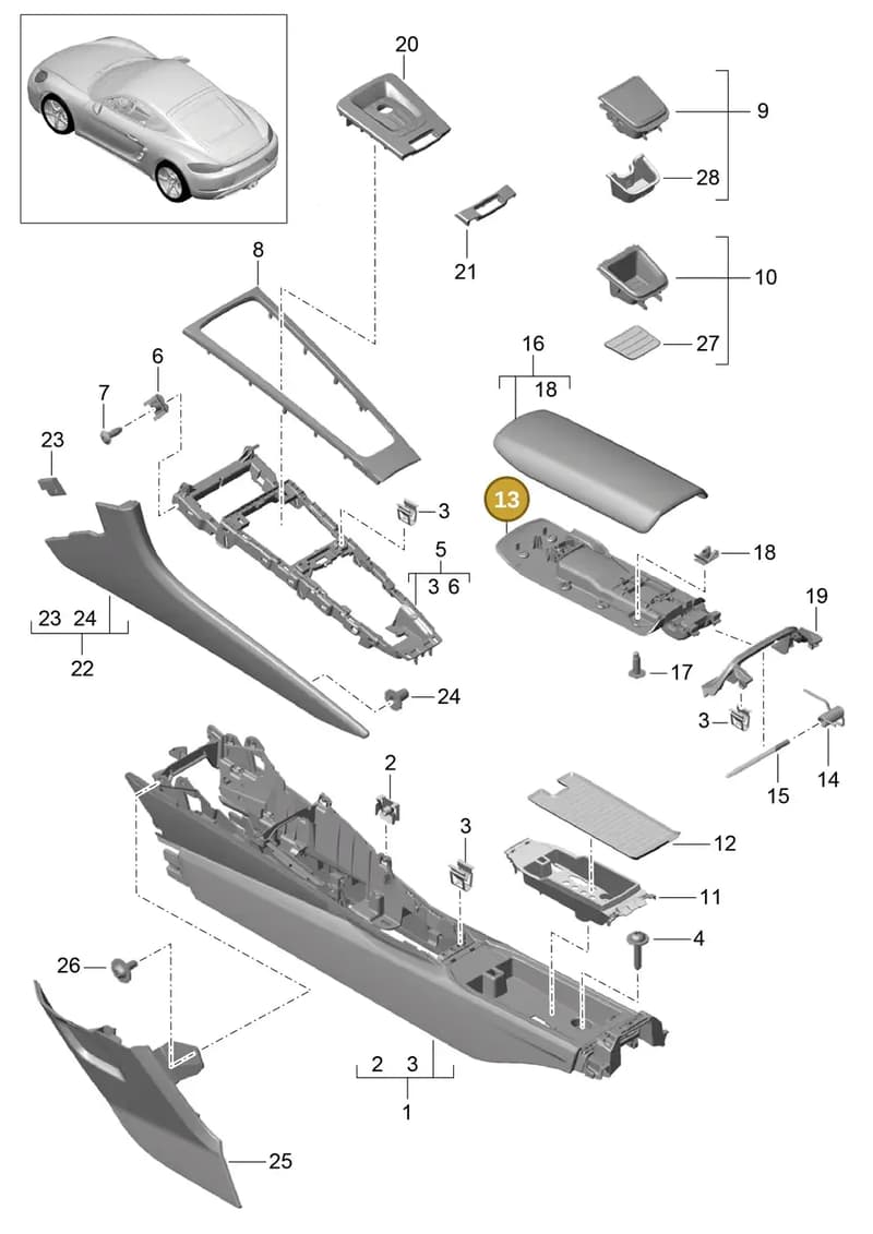 9P18574791E0 — Porsche Cayman (2016-) diagram p50809020, position 13
