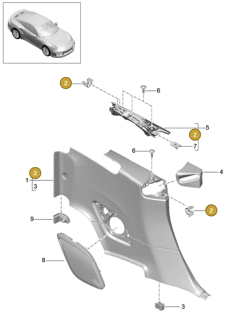 9P18577631E0 — Porsche 911 (2018-2024) diagram p47807030, position 2