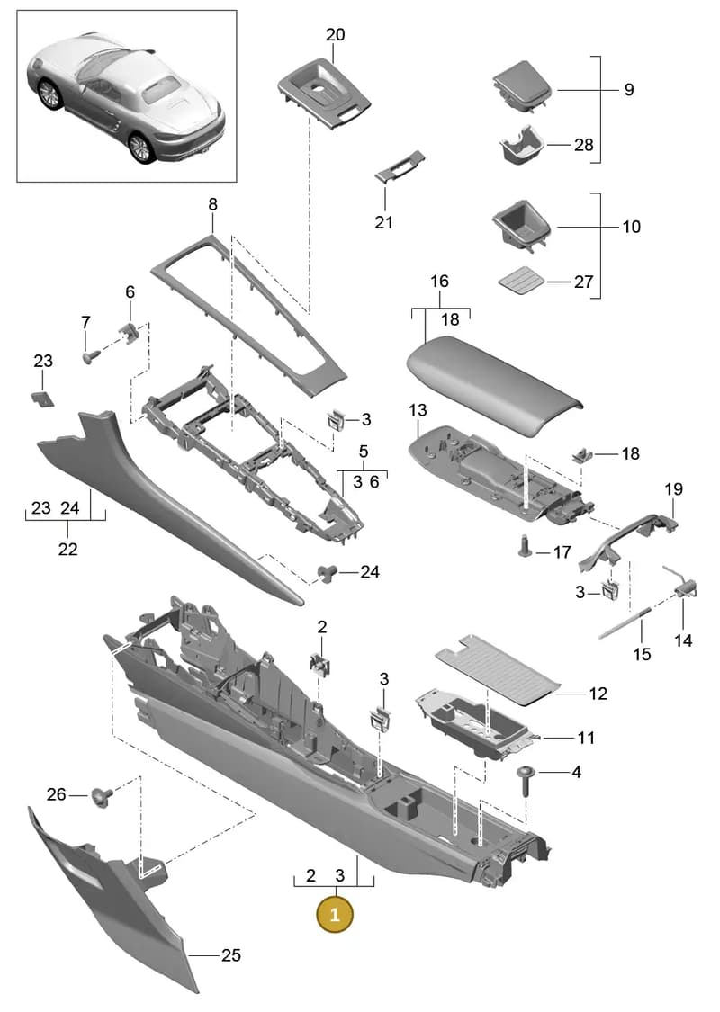9P1858186BCH6 — Porsche Boxster (2016-2019) diagram p48809020, position 1