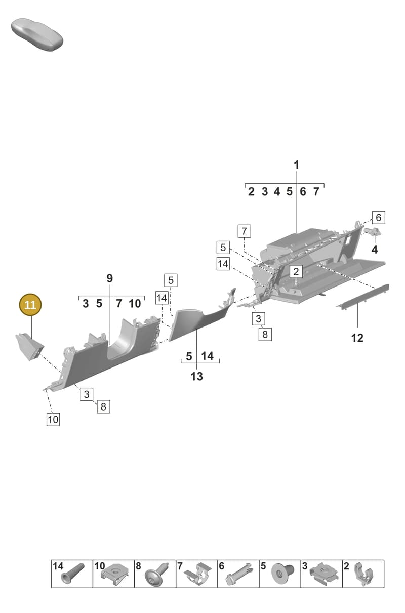 9P1858509 — Porsche Taycan Sport Turismo (2023-2025) diagram p56809080, position 11