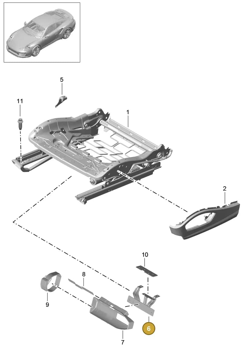 9P1860232A — Porsche 911 (2013-2020) diagram p42817030, position 6