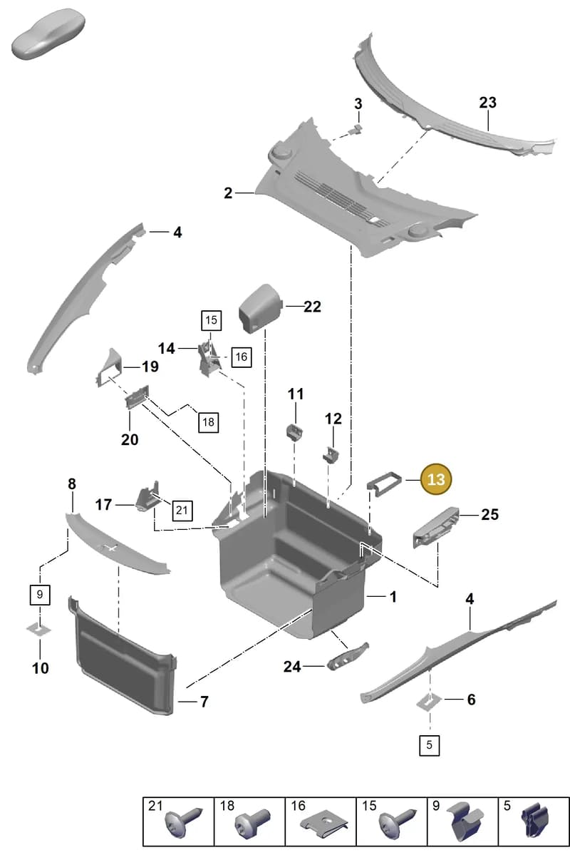 9P1860273A — Porsche Boxster Spyder (2019-2020) diagram p55807000, position 13