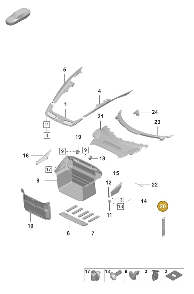 9P1860273A — Porsche 911 (2021-2022) diagram p59807000, position 20