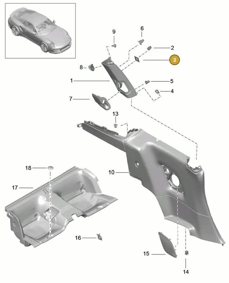 9P1863275A — Porsche 911 (2013-2020) diagram p42807020, position 3