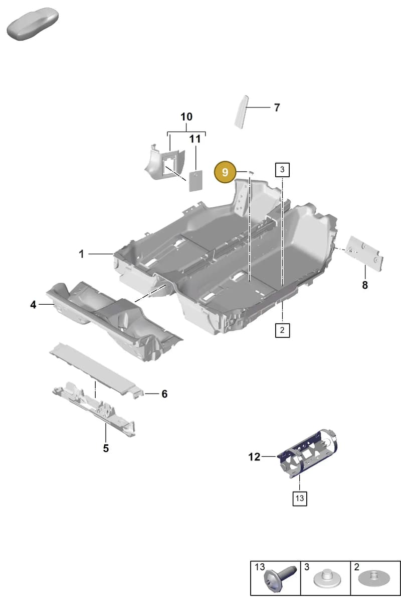 9P18643691E0 — Porsche 911 (2018-2024) diagram p53807130, position 9