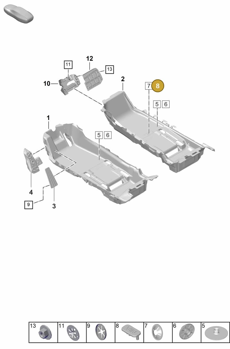 9P18643691E0 — Porsche Taycan Sport Turismo (2023-) diagram p56807100, position 8