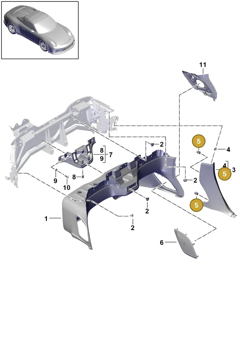 9P1867639 — Porsche 911 (2013-2020) diagram p41807040, position 5