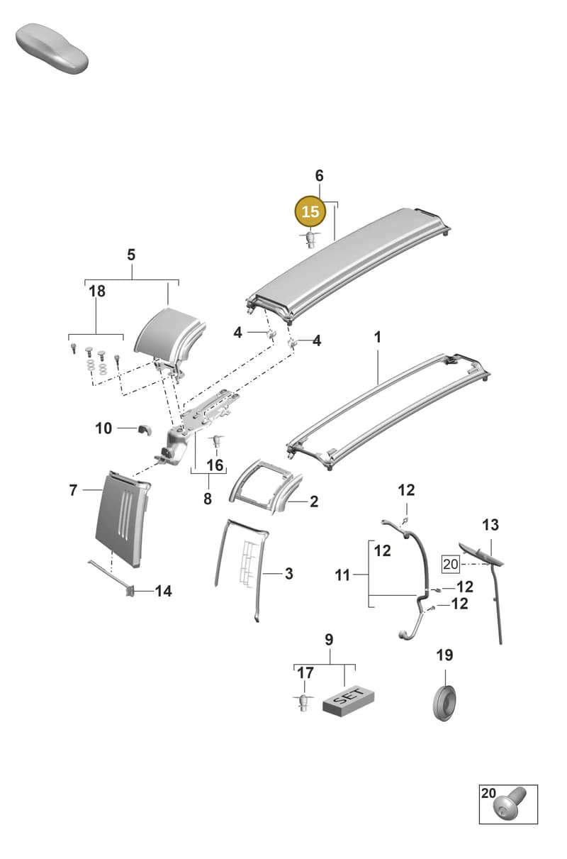 9P1871289 — Porsche 911 (2024-2025) diagram p53811410, position 15