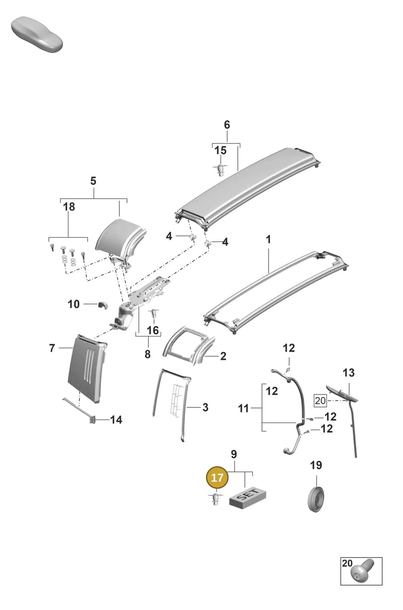 9P1871290 — Porsche 911 (2024-2025) diagram p53811410, position 17