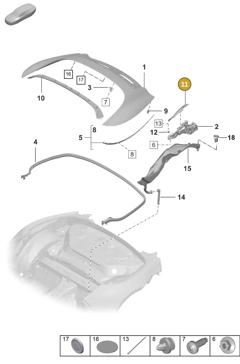 9P1871393 — Porsche 911 (2018-2024) diagram p53811060, position 11