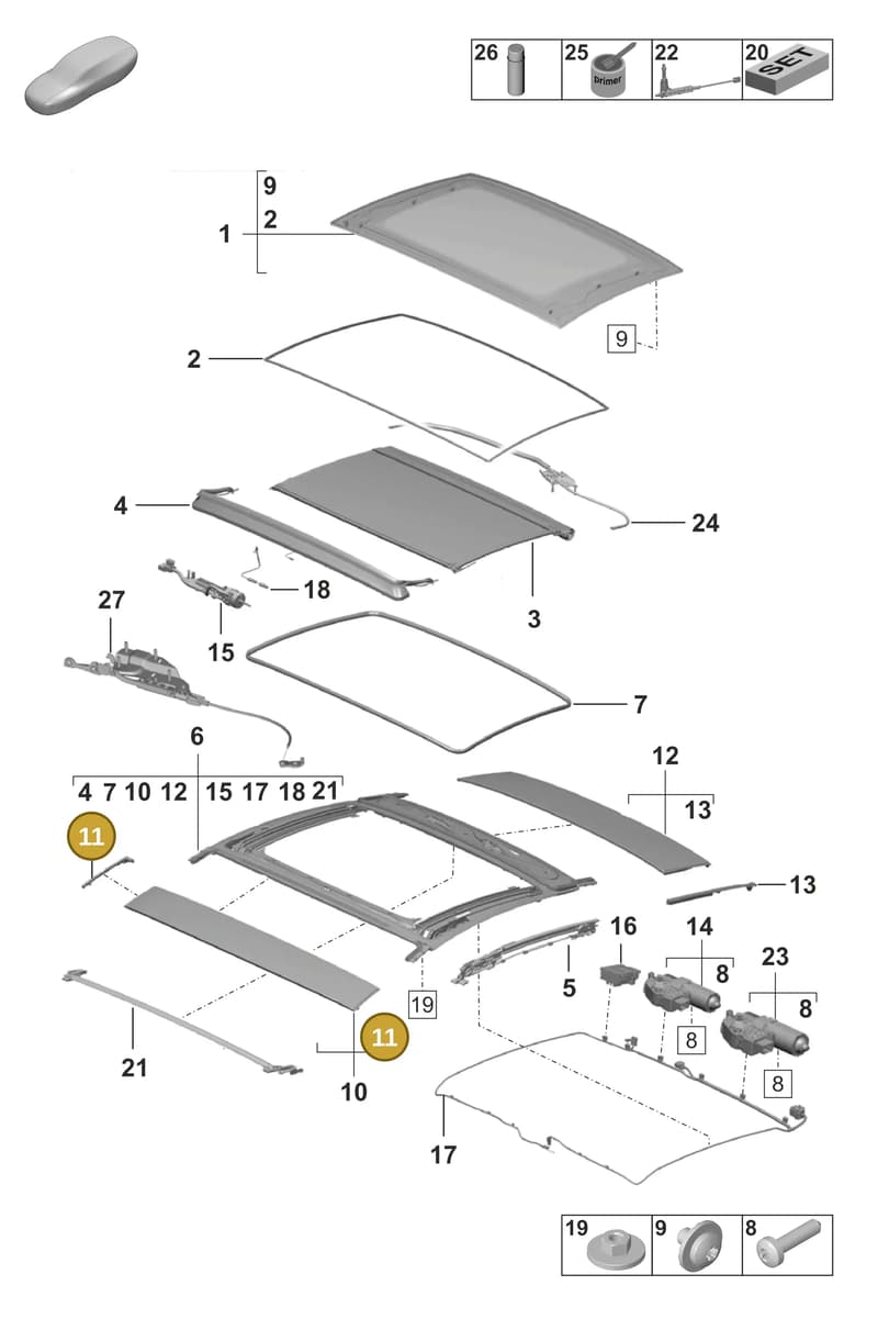 9P1877440A — Porsche 911 (2024-2025) diagram p53811050, position 11