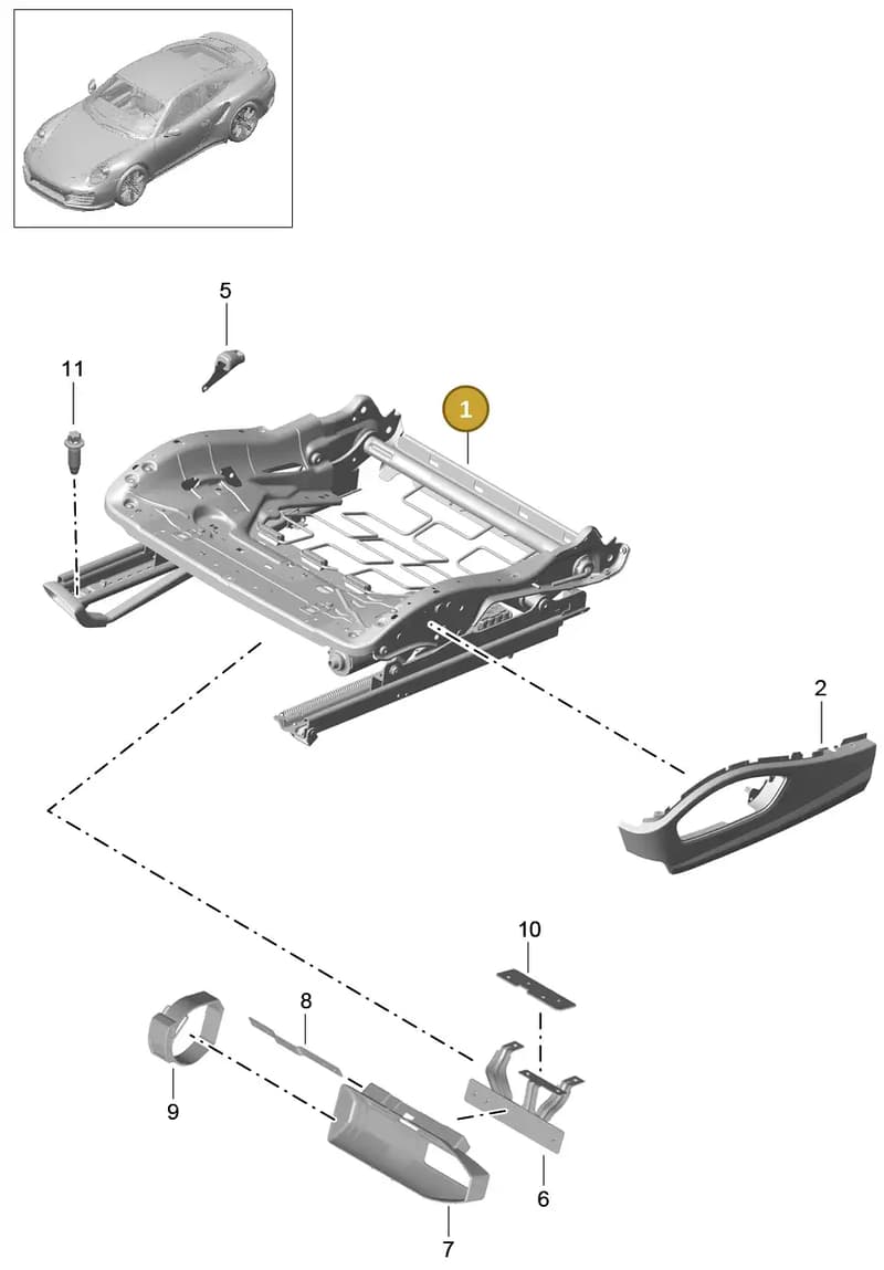 9P1881105F — Porsche GT2 RS Clubsport (2013-2020) diagram p42817030, position 1