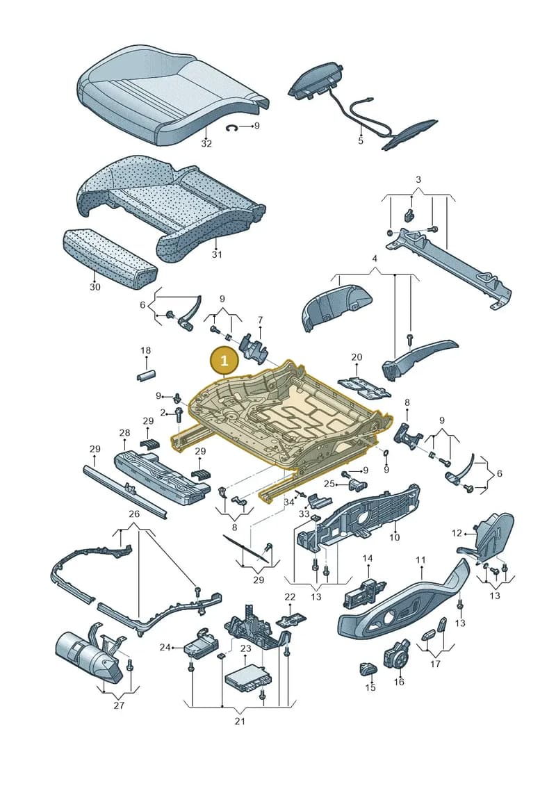 9P1881105L — Audi R8 Spyder (2015-2024) diagram 872881050, position 1