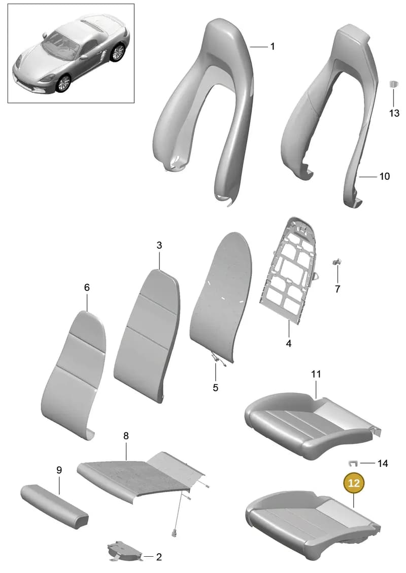 9P1881549 — Porsche Boxster (2016-2019) diagram p48817017, position 12