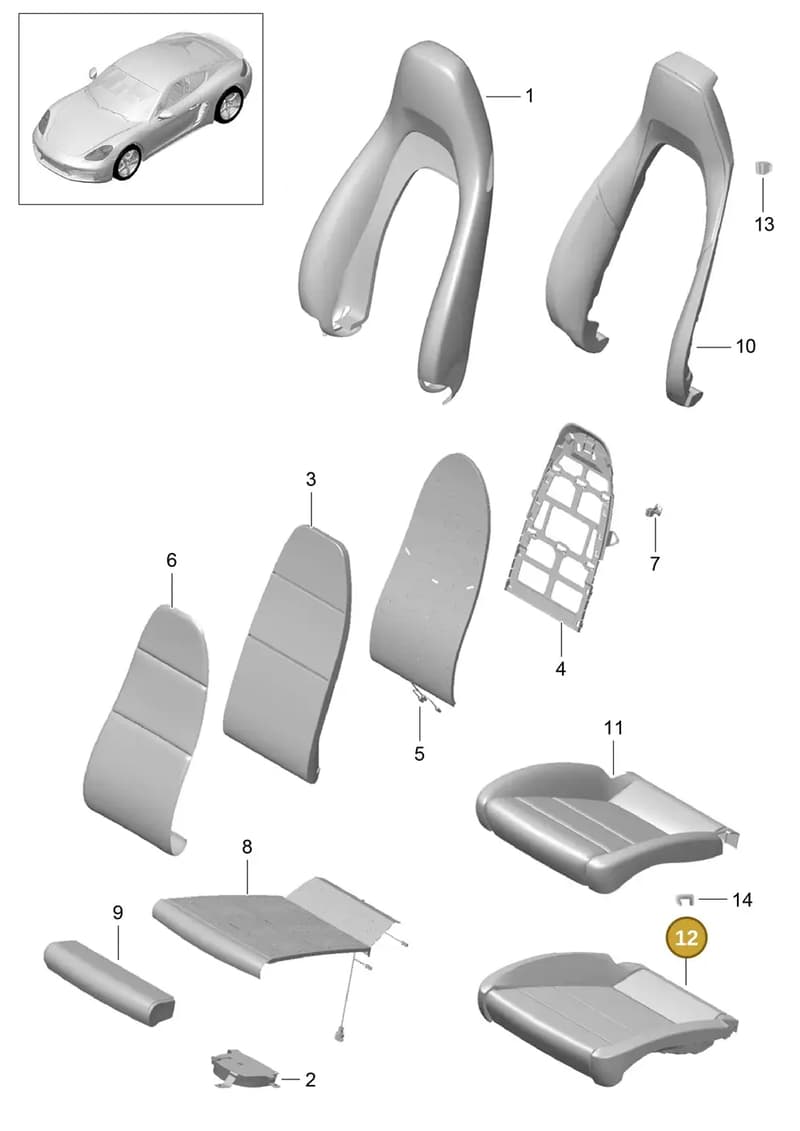 9P1881549A — Porsche Cayman (2016-2019) diagram p50817017, position 12