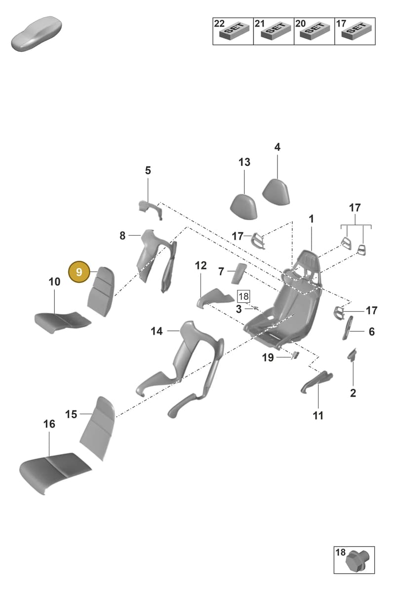 9P1881551 — Porsche 911 (2021-2022) diagram p59817350, position 9