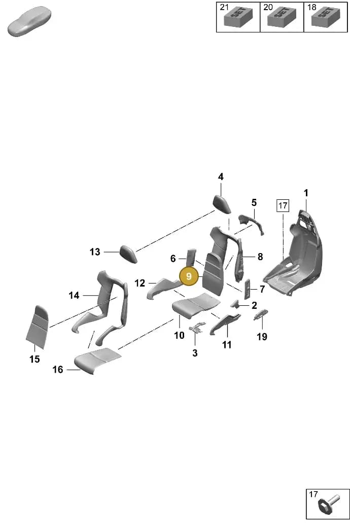 9P1881551 — Porsche Taycan Sport Turismo (2023-2025) diagram p64817350, position 9