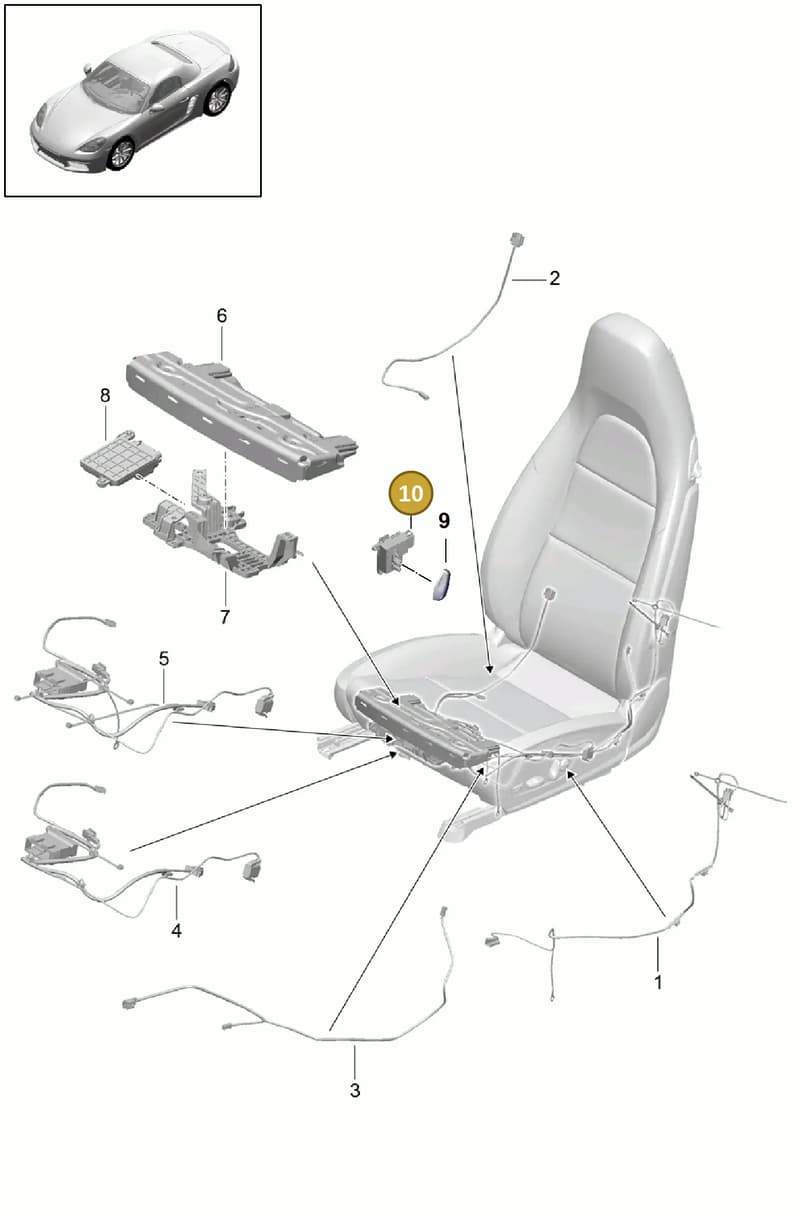 9P1881553 — Porsche Boxster (2016-2019) diagram p48817010, position 10