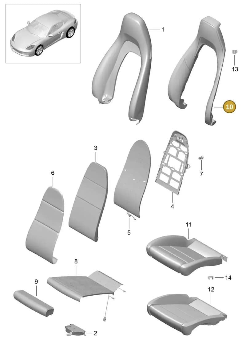 9P1881553 — Porsche Cayman (2016-2019) diagram p50817017, position 10