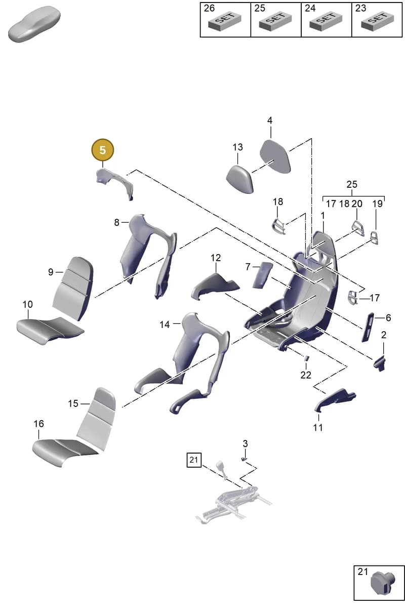 9P1881555 — Porsche 911 (2021-2022) diagram p57817340, position 5