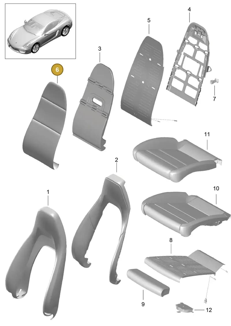 9P1881803F9EF — Porsche Cayman (2013-2016) diagram p40817002, position 6