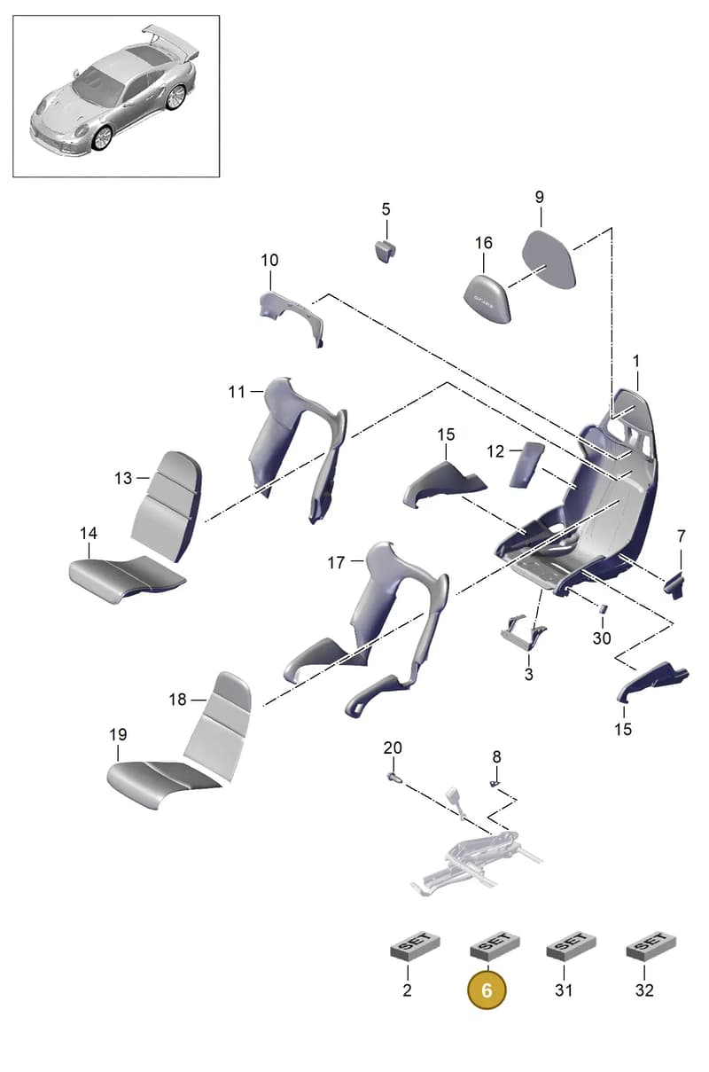 9P1881803F9EF — Porsche 911 (2013-2020) diagram p42817010, position 6