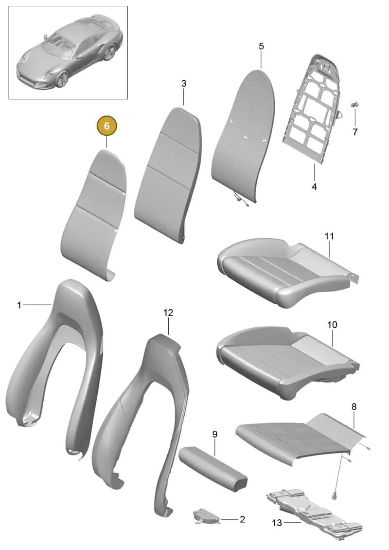 9P1881803F9EF — Porsche 911 (2013-2020) diagram p42817017, position 6