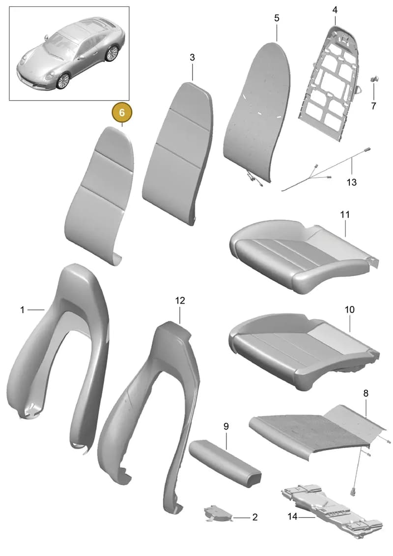 9P1881803F9EF — Porsche 911 (2016-2019) diagram p47817002, position 6