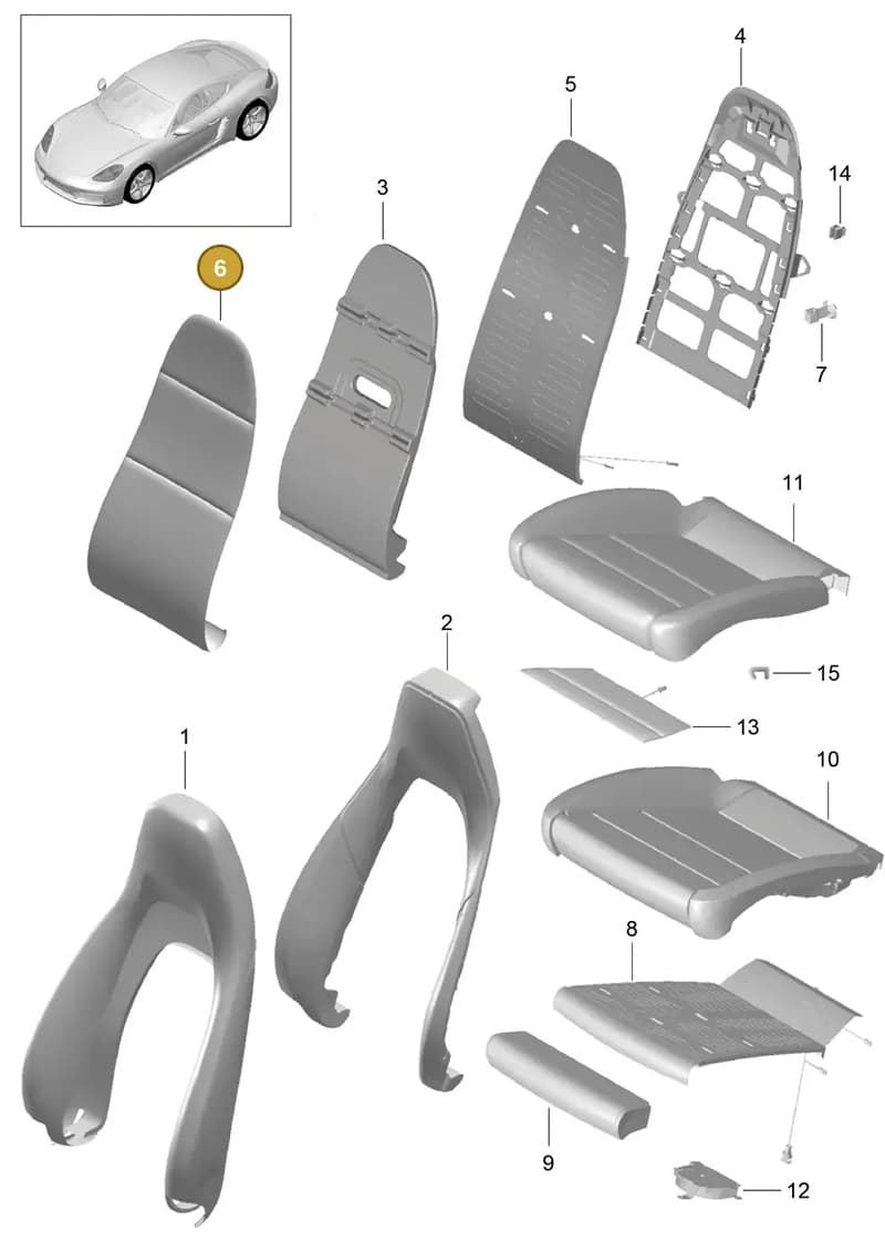 9P1881803F9EF — Porsche Cayman (2016-) diagram p50817002, position 6