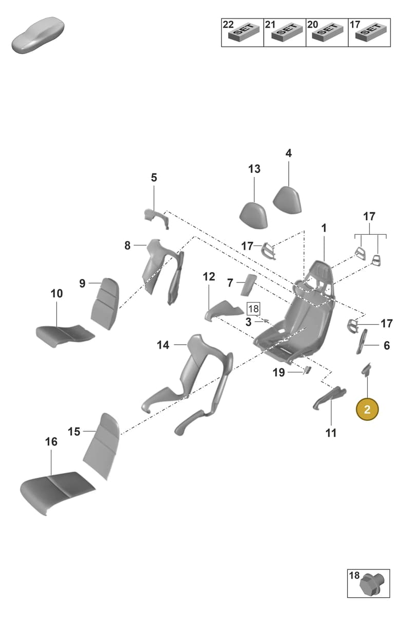9P18818688YR — Porsche GT3 RS (2021-) diagram p59817350, position 2