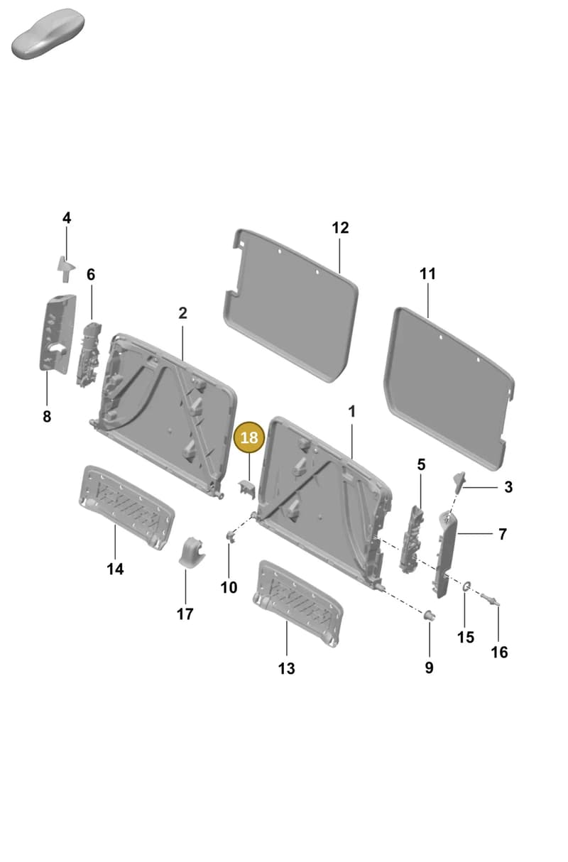 9P18855781E0 — Porsche 992 Sport Classic (2020-) diagram p57818000, position 18