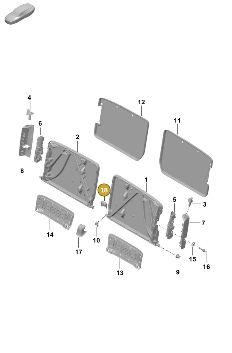 9P18855781E0 — Porsche 992 Carrera Coupe (2024-) diagram p63818000, position 18