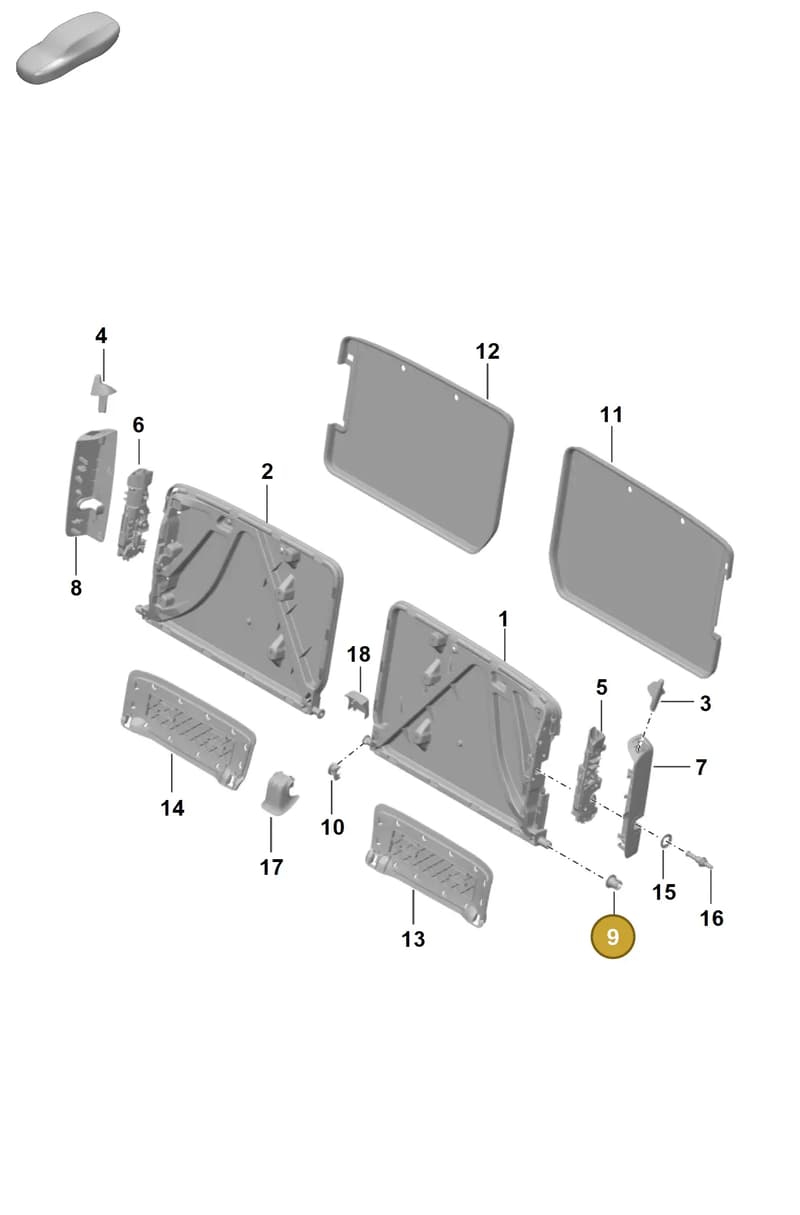 9P1885582 — Porsche 911 (2024-2025) diagram p63818000, position 9
