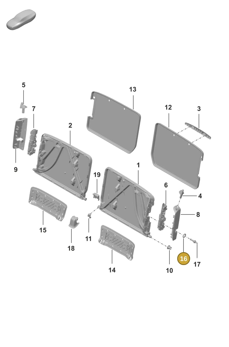 9P18859491E0 — Porsche 911 (2018-2024) diagram p53818000, position 16